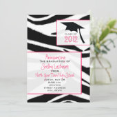 Zebra Print 2012 Graduation Announcement Kaart (Staand voorkant)