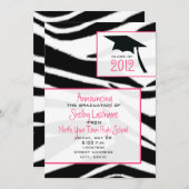 Zebra Print 2012 Graduation Announcement Kaart (Voorkant / Achterkant)