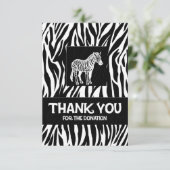 Zebra Print 3,5 inch x 5 inch Donatie Bedankkaart (Staand voorkant)