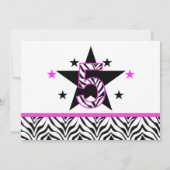 Zebra Print: 5e verjaardag van de uitnodigingen va (Achterkant)