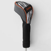 Zebra Print aangepast in Oranje Golfheadcover (Schuin)