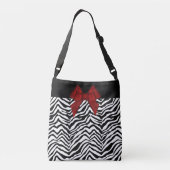 Zebra Print Aangepaste Canvas tas (Achterkant)