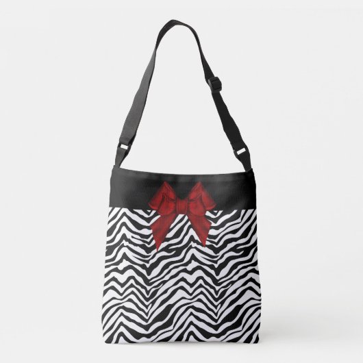 Zebra Print Aangepaste Canvas tas (Achterkant)