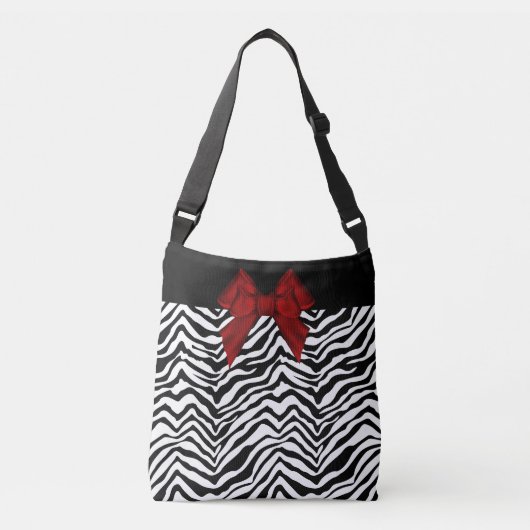 Zebra Print Aangepaste Canvas tas (Voorkant)