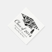 Zebra Print Aangepaste Naam Afstuderen servetten (Hoek)