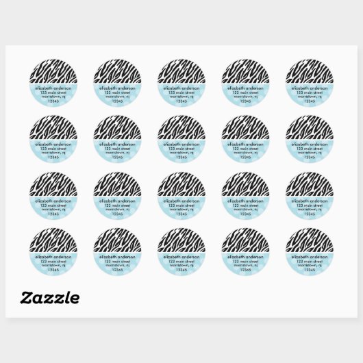 Zebra Print Adresetiketten Ronde Sticker (Vel)