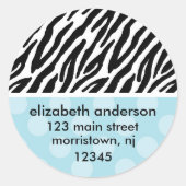 Zebra Print Adresetiketten Ronde Sticker (Voorkant)