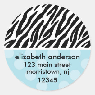 Zebra Print Adresetiketten Ronde Sticker