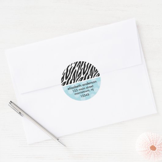 Zebra Print Adresetiketten Ronde Sticker (Envelop)