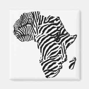 Zebra Print African Safari Africa Map Magneet