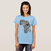 Zebra Print African Safari Africa Map T-shirt (Voorkant volledig)