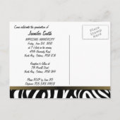 Zebra Print Afstuderen Afstudeerder Aankondiging B (Achterkant)