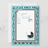 Zebra Print and Baby Carriage Dank je Bedankkaart (Achterkant)