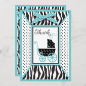 Zebra Print and Baby Carriage Dank je Bedankkaart (Voorkant / Achterkant)