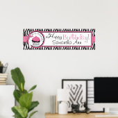 Zebra Print and Cupcake Birthday Banner (Thuiskantoor)