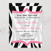 Zebra Print and Pink Class of 2011 Afstuderen Kaart (Voorkant / Achterkant)