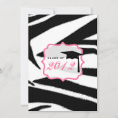 Zebra Print and Pink Class of 2012 Graduation Kaart (Voorkant)