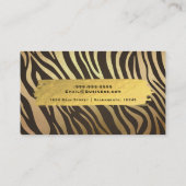 Zebra Print Animal Skin Glam Modern Visitekaartje (Achterkant)