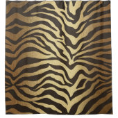 Zebra Print Animal Skin Print Modern Glam Gold Douchegordijn (Voorkant)