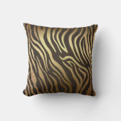 Zebra Print Animal Skin Print Modern Glam Gold Kussen (Voorkant)