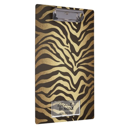 Zebra Print Animal Skins Huid Modern Glam Klembord (Rechts)