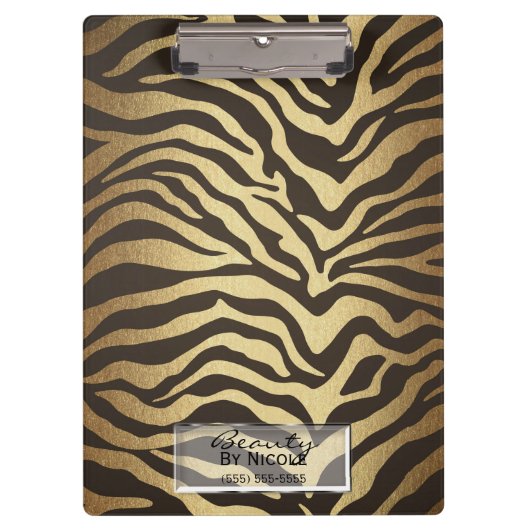 Zebra Print Animal Skins Huid Modern Glam Klembord (Voorkant)