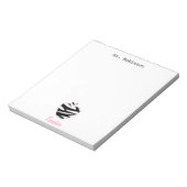 Zebra Print Apple leraar Notitieblok (Linkerzijde)