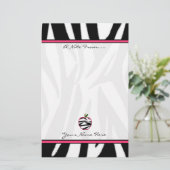 Zebra Print Apple Mode Teacher Stationery Briefpapier (Staand voorkant)