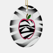 Zebra Print Apple Teacher Ornament (Rechts)