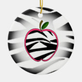 Zebra Print Apple Teacher Ornament (Voorkant)