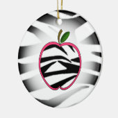 Zebra Print Apple Teacher Ornament (Links)