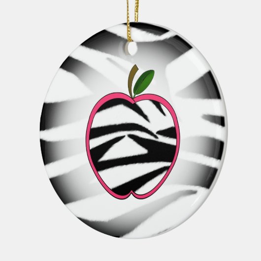 Zebra Print Apple Teacher Ornament (Links)