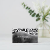 Zebra Print artistist Visitekaartje zwart-wit (Staand voorkant)