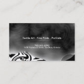 Zebra Print artistist Visitekaartje zwart-wit (Achterkant)
