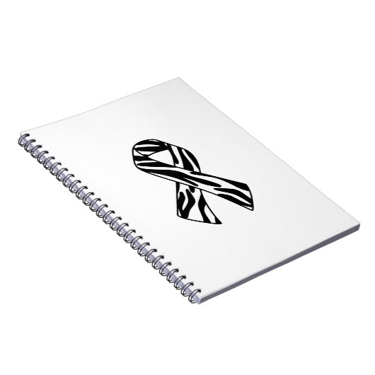 Zebra Print Awareness Ribbon Notebook Notitieboek (Rechterzijde)