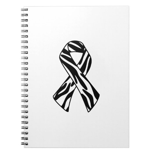 Zebra Print Awareness Ribbon Notebook Notitieboek (Voorkant)