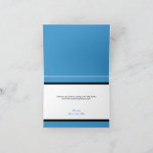 Zebra Print Baby Blue Bedankkaart (Binnen)