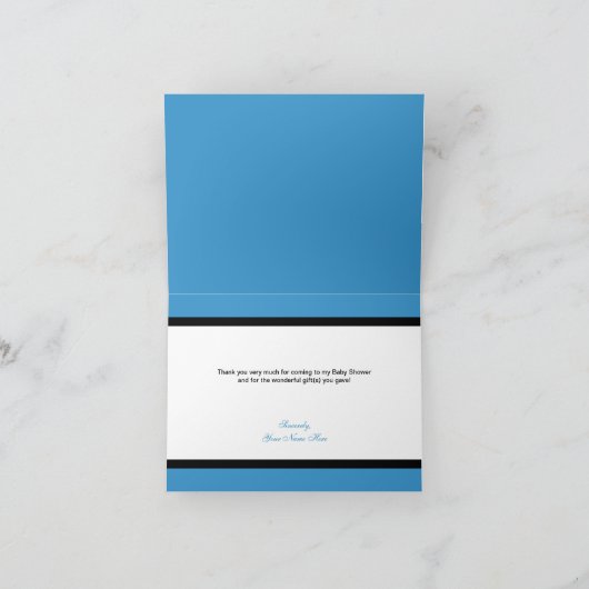 Zebra Print Baby Blue Bedankkaart (Binnen)