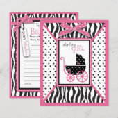 Zebra Print & Baby Carriage Advice Kaart (Voorkant / Achterkant)