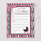 Zebra Print & Baby Carriage Advice Kaart (Achterkant)