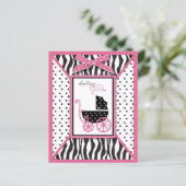 Zebra Print & Baby Carriage Advice Kaart (Staand voorkant)