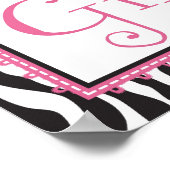 Zebra Print & Baby Carriage Baby shower Banner (Hoek)