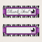 Zebra Print & Baby Carriage Bedankt Cadeau Label Mini Visitekaartjes (Voorkant /achterkant)