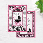 Zebra Print & Baby Carriage Bedankt Cadeau Label Visitekaartjes (Bureau)