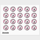 Zebra Print & Baby Carriage Bedankt Ronde Sticker (Vel)