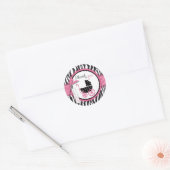 Zebra Print & Baby Carriage Bedankt Ronde Sticker (Envelop)