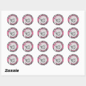Zebra Print & Baby Carriage Foto Invoegen Ronde Sticker (Vel)