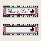 Zebra Print & Baby Carriage Gift Label Mini Visitekaartjes (Voorkant /achterkant)