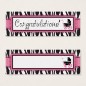 Zebra Print & Baby Carriage Gift Label Mini Visitekaartjes (Voorkant /achterkant)