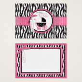 Zebra Print & Baby Carriage Gift Label Visitekaartje (Voorkant /achterkant)